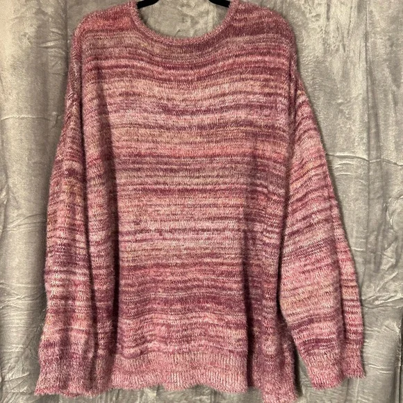 Knox Rose Purple Pink Fuzzy Sweater Women’s Size XXL or XL - Picture 3 of 4